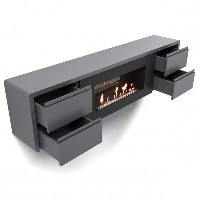 Тумба с биокамином Firelight BFP/P-1700 lux графит Тумба с биокамином Firelight BFP/P-1700 lux графит
