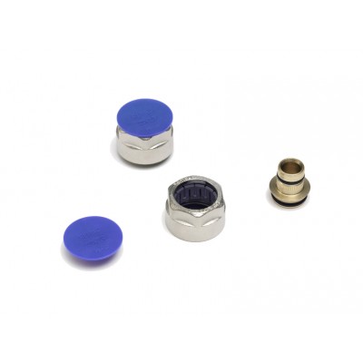 Соединение REHAU резьбозажимное REHAU flex/pink+ 20х2,8x3/4quot; с евроконусом, никелир. латунь