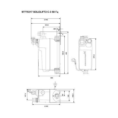 Установка канализационная Grundfos SOLOLIFT 2 C-3 Установка канализационная Grundfos SOLOLIFT 2 C-3
