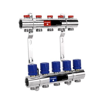 Группа коллекторная VARMEGA для отопления ВР 1quot; 10 х 3/4quot; EK латунь VM15810 Группа коллекторная VARMEGA для отопления ВР 1quot; 10 х 3/4quot; EK латунь VM15810