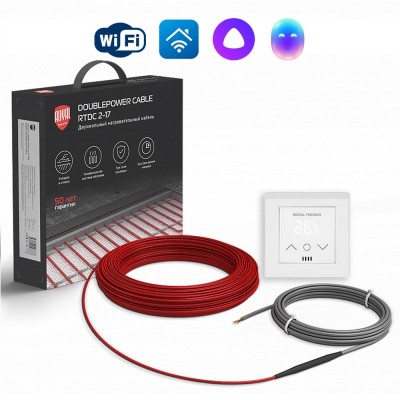 Кабель нагревательный Royal Thermo RTDC 2-17-1000 с терморегулятором RTS-16 Кабель нагревательный Royal Thermo RTDC 2-17-1000 с терморегулятором RTS-16