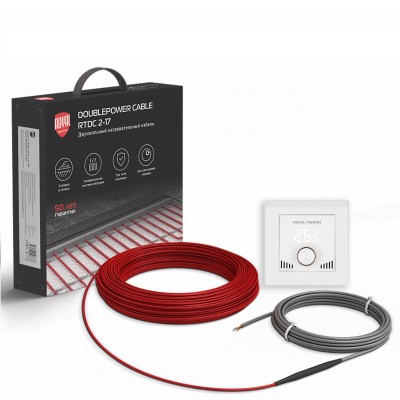 Кабель нагревательный Royal Thermo RTDC 2-17-100 с терморегулятором RTI-16 Кабель нагревательный Royal Thermo RTDC 2-17-100 с терморегулятором RTI-16