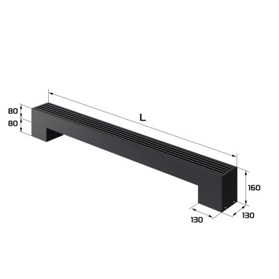 Конвектор напольный Royal Thermo STEP-80/130/1500-1-N-BL-LG-BL
