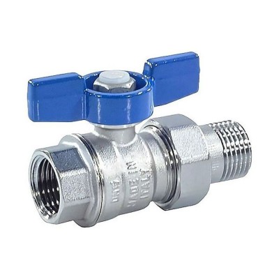 Кран шаровой Giacomini полнопроходной НГ прямой (Американка) 3/4quot; син.бабочка, R859X345