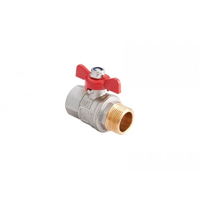 Кран шаровой латунный Ду 15 PN40 вн-нр, бабочка