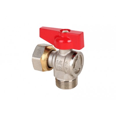 Кран шаровой латунный угловой Ду 15 PN25 нр-накидная гайка, бабочка