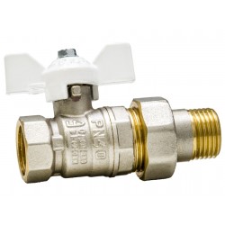 Кран шаровой латунный LD Pride 47.15.В-ГШ.Б (White) Ду 15 Ру 40 вн-американка, (бабочка)