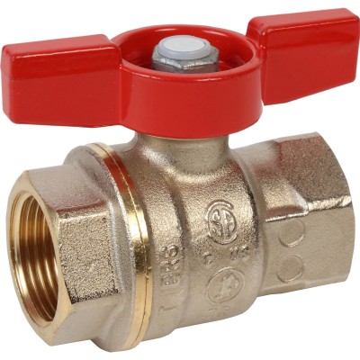 Кран шаровой Giacomini DADO ВР-ВР 1quot; ручка-бабочка, красный, латунь, R911X025