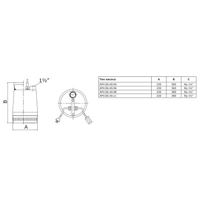 Насос дренажный Vandjord APV.06.40.04.1