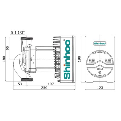 Насос циркуляционный Shinhoo MEGA+ 25-12
