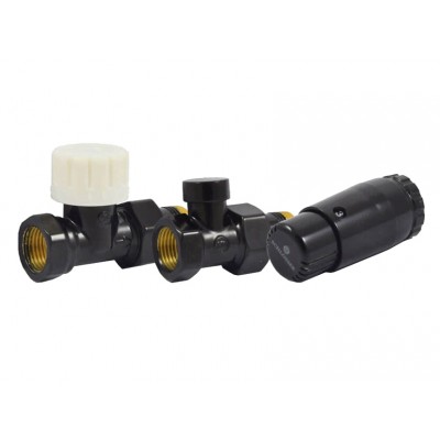 Комплект подключения SCHLOSSER STANDARD MINI 1/2quot; прямой, Ral 9005, с термоголовкой MINI М30х1,5 Комплект подключения SCHLOSSER STANDARD MINI 1/2quot; прямой, Ral 9005, с термоголовкой MINI М30х1,5