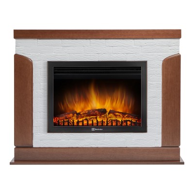 Портал Firelight Prestigio 25 камень белый, шпон дуб