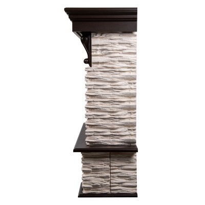 Портал Firelight Pietra Nuovo 25 камень сланец белый, шпон темный дуб