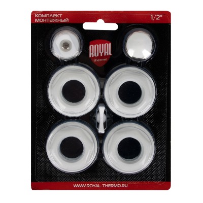 Комплект монтажный Royal Thermo 1”х 1/2quot; белый Комплект монтажный Royal Thermo 1”х 1/2quot; белый