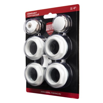 Комплект монтажный Royal Thermo 1”х 3/4quot; белый Комплект монтажный Royal Thermo 1”х 3/4quot; белый