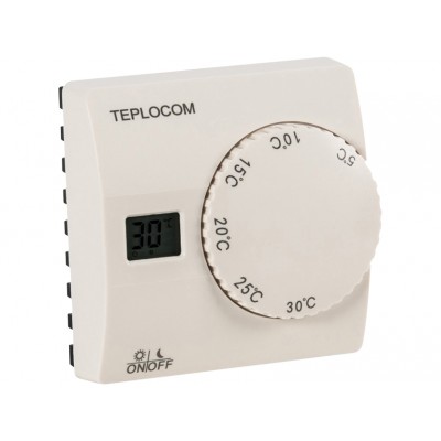 Термостат комнатный Teplocom TS-2AA/8A проводной, реле 250В, 8А Термостат комнатный Teplocom TS-2AA/8A проводной, реле 250В, 8А