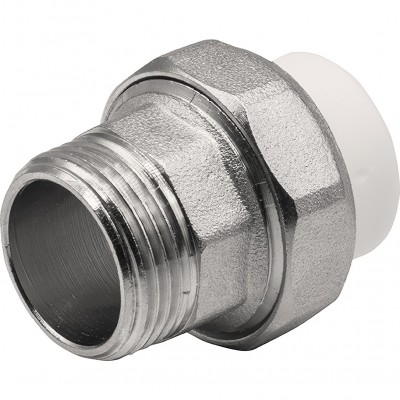 Муфта THERMOLIGHT комбинированная разъемная PP-R НР 20х3/4quot; белый (10/250)