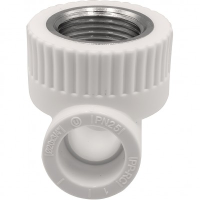 Тройник THERMOLIGHT комбинированный PP-R ВР 20х3/4х20 белый (10/120)