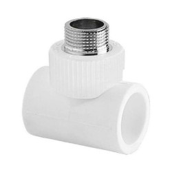 Тройник TEBO бел. PP-R комб. 20х3/4quot; НР (15/90), арт. 030040503