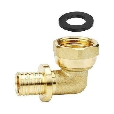 Угол VARMEGA Slide-fit 90 гр., ВР, 20x1quot;, с накидн. гайкой, аксиальный, латунь, VM51915