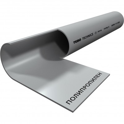 Труба TEBO SDR11 20x1,9 сер. PP-R метр (4/100)