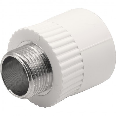 Муфта THERMOLIGHT комбинированная PP-R НР 32х3/4quot; белый (10/130)