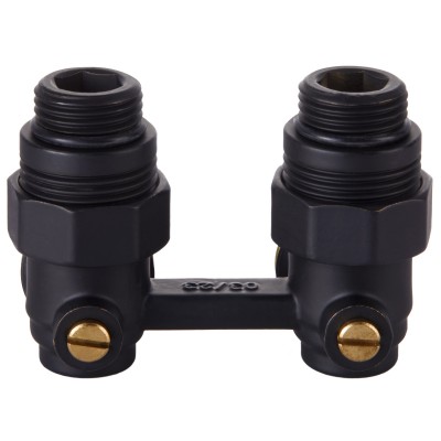 Узел нижнего подключения Royal Thermo угловой 1/2quot;х3/4quot; EK (черный)