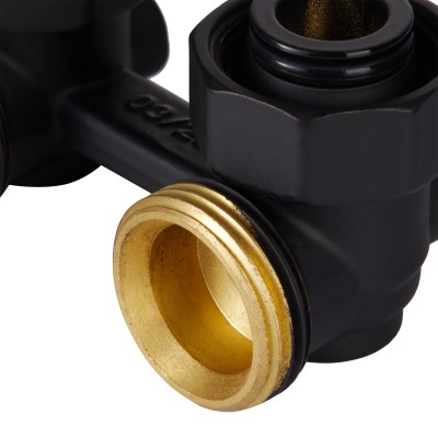 Узел нижнего подключения Royal Thermo угловой 1/2quot;х3/4quot; EK (черный)