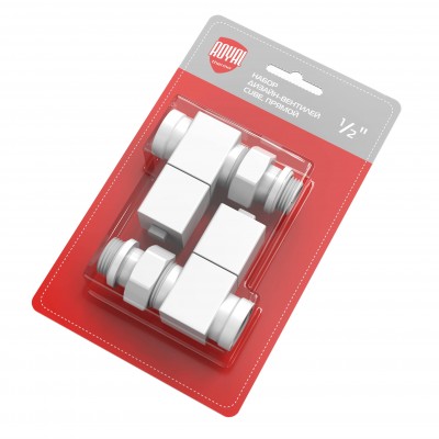 Набор дизайн-вентилей Royal Thermo CUBE, прямой (белый) 1/2quot; Набор дизайн-вентилей Royal Thermo CUBE, прямой (белый) 1/2quot;